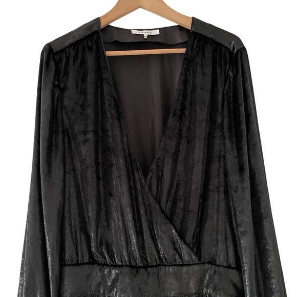 FRAME Noir Velvet Shimmering Metallic Mini Dress - Picture 8 of 14